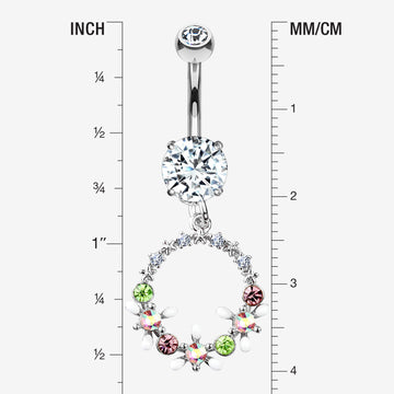 Detail View 1 of Sparkle Chic Flower Wreath Belly Button Ring